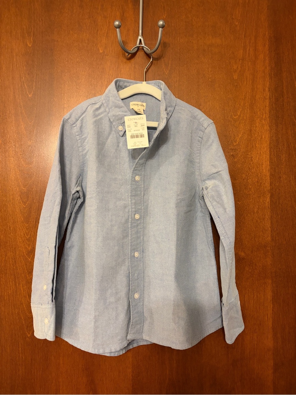 Crewcuts Light Blue Casual Button-Down Oxford Shirt -4/5